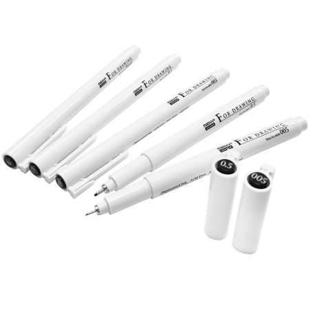 Set linere negre pentru desen, 8 buc/set, MARVY