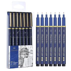 Liner grafic varf 0.2-0.5 mm, DELI 909, 7 buc/set