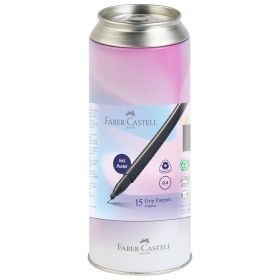 Liner 0.4 mm FABER-CASTELL Grip, 15 culori/set, cutie metal, FC151617