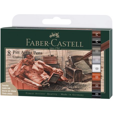 Markere pensula FABER-CASTELL Pitt Artist Pen Classic, 8 buc/set