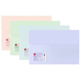 Mapa dubla plastic lucios A4, cu capsa si clapeta, DELI Macaron