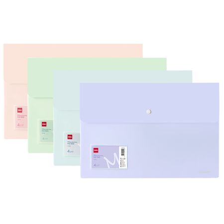 Mapa dubla plastic lucios A4, cu capsa si clapeta, DELI