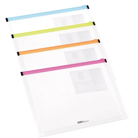 Mapa plastic A5 cu burduf si fermoar ziplock DELI 38976