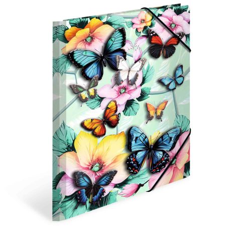 Mapa din carton cu elastic HERMA Butterflies