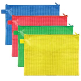 Mapa din plastic A4, cu fermoar, VELOFLEX Mesh Color