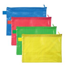 Mapa din plastic A5, cu fermoar, VELOFLEX Mesh Color