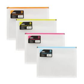 Mapa plastic A4 cu burduf si fermoar ziplock, DELI 38975