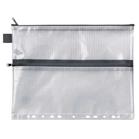 Mapa din plastic A4 cu 2 fermoare si multiperforatii VELOFLEX