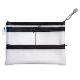 Mapa plastic A5 cu 4 compartimente, inchidere cu fermoar, HERMA