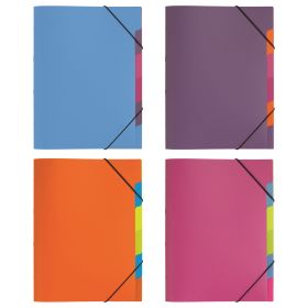 Mapa plastic A4 cu 5 separatoare si elastic pe colturi, PAGNA Funky School