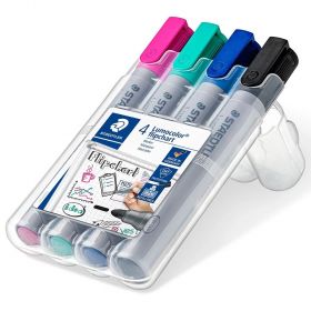 Marker flipchart, STAEDTLER Lumocolor 356-WP4-1, 4 culori/set 