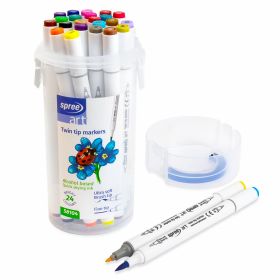 Carioci 2 capete SPREE Art, 24 culori/set