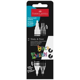 Marker vopsea acrilica cu 2 capete FABER CASTELL Shake and Paint, 2 culori/set