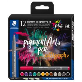 Marker caligrafie STAEDTLER Pigment Arts Pen, 12 buc/set