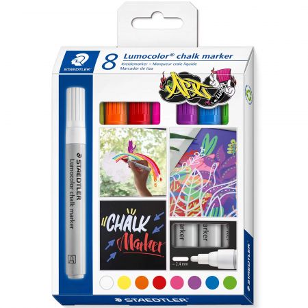 Marker creta STAEDTLER Lumocolor Chalk,  8 buc/set