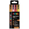 Marker cu sclipici varf 0.9-1.3 mm UNI Posca Glitter PC-3ML, 4 culori/set