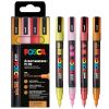 Marker cu sclipici varf 0.9-1.3 mm UNI Posca Glitter PC-3ML, 4 culori/set
