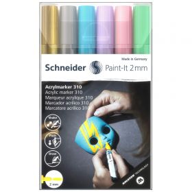 Marker pictura cu vopsea acrilica, 2 mm, SCHNEIDER Paint-It 310-2, 6 buc/set