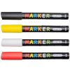 Marker cu vopsea acrilica, varf rotund 2 mm, M-G, 5 culori/set