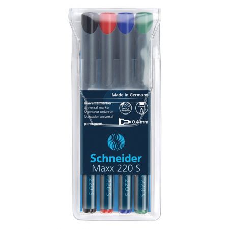 Marker permanent SCHNEIDER Maxx 220 S, 4 culori/set