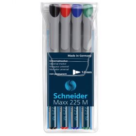 Marker nepermanent SCHNEIDER Maxx 225 M, 4 culori/set