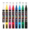 Marker pensula varf 1-4 mm UNI Posca PC-5BR, 8 culori/set
