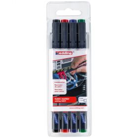 Marker pentru cabluri, permanent, 0.3 mm EDDING 8407, 4 buc/set