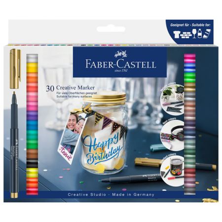 Marker permanent FABER CASTELL Creative, FC160730, 30 culori