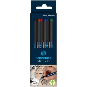 Marker permanent SCHNEIDER Maxx 220 S, 4 culori/set