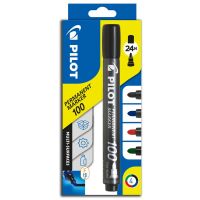 Marker permanent, varf rotund PILOT 100, 4 buc/set Marker permanent, varf rotund PILOT 100, 4 buc/set