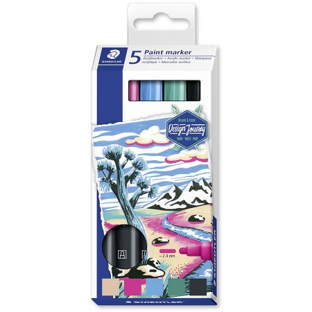 Marker pictura acrilica STAEDTLER Lumocolor Paint, 5 buc/se