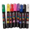 Marker varf 0.7 mm UNI Posca PC-1M, 8 culori/set