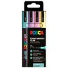 Marker varf 0.9-1.3 mm UNI Posca PC-3M 4P, 4 culori/set
