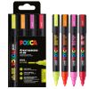 Marker varf 1.8-2.5 mm UNI Posca PC-5M 4P, 4 culori/set