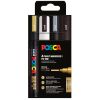 Marker varf 1.8-2.5 mm UNI Posca PC-5M 4P, 4 culori/set