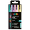 Marker varf 1.8-2.5 mm UNI Posca PC-5M 4P, 4 culori/set
