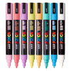 Marker varf 1.8-2.5 mm UNI Posca PC-5M, 8 culori/set