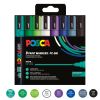 Marker varf 1.8-2.5 mm UNI Posca PC-5M, 8 culori/set
