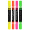 Marker vopsea acrilica neon, cu doua capete, FABER-CASTELL Shake and Paint, 4 culori/set