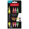 Marker vopsea acrilica neon, cu doua capete, FABER-CASTELL Shake and Paint, 4 culori/set
