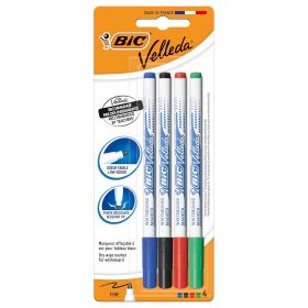 Marker whiteboard BIC Velleda 1721, 4 culori/set
