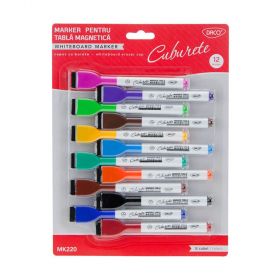 Marker whiteboard cu burete, DACO MK220, 12 buc/set