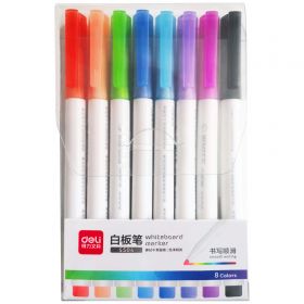 Marker whiteboard slim DELI S504, 8 buc/set
