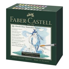 Markere 2 capete acuarela FABER-CASTELL Albrecht Durer Watercolour, 30 culori/cutie, FC160330