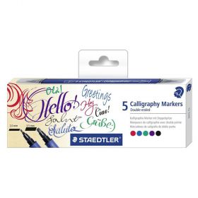 Marker caligrafie 2 capete, STAEDTLER, 5 buc/set
