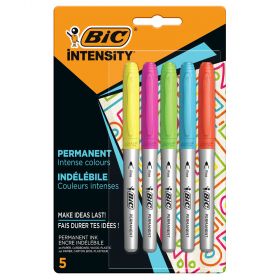 Marker permanent BIC Intensity, 5 culori/set