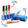 Marker whiteboard reincarcabil, varf rotund, cu suport si burete, PILOT Vboard Master M, 5 buc/set