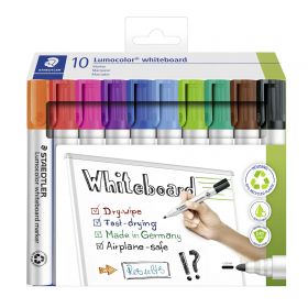 Whiteboard marker varf rotund, 10 buc/set, STAEDTLER Lumocolor