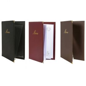 Mapa meniu restaurant A5, colturi aurii, 2 folii, SECURIT Classic