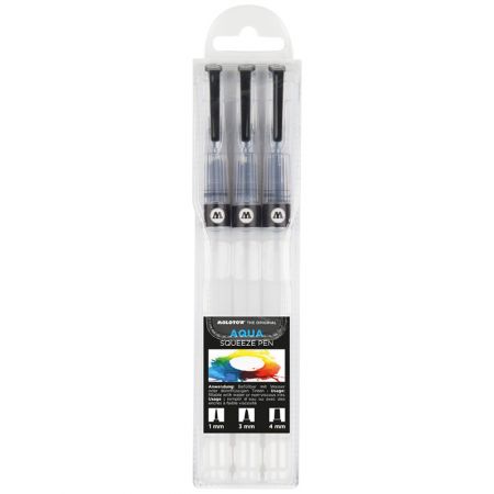 Pensule cu rezervor MOLOTOW Aqua Squeeze, 3 buc/set